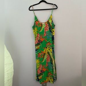 Olivaceous | Tropical Midi Dress
